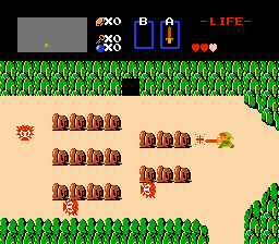 A gameplay screenshot of The Legend of Zelda.
