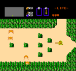 Link exploring the Overworld (left) and the Level-3 dungeon (right).