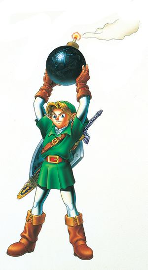 Link holding a bomb OoT artwork.png