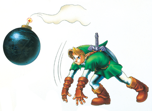 Link throwing a bomb OoT artwork.png